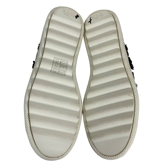 COACH Tea Rose Floral Low Top Leather Sneaker Women Size 7B Gunmetal - Pewter - Picture 5 of 10